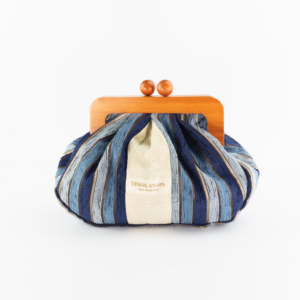 Maxi Bag Frida blu in canapa e legno
