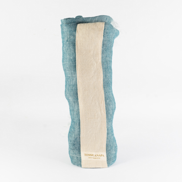 pashmina in lino e canapa verde petrolio