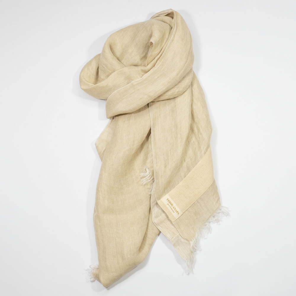 Pashmina canapa e lino beige