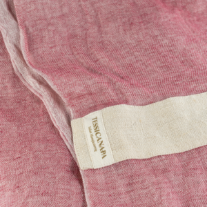 pashmina in lino e canapa rossa dettaglio