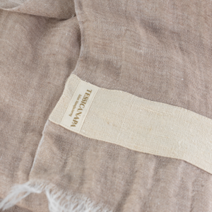 pashmina in lino e canapa sabbia - dettaglio