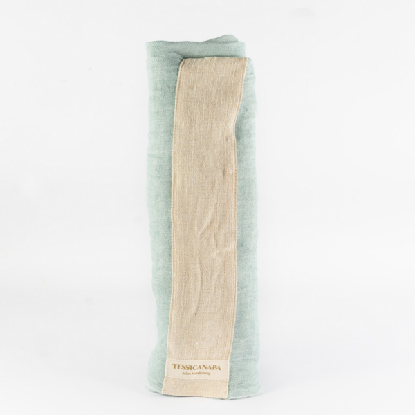 pashmina in lino e canapa verde acqua