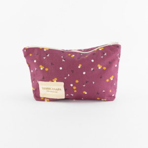 mini pochette in cotone e canapa punti di colore