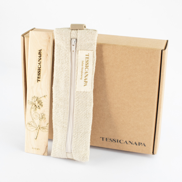 CHRISTMAS BOX READ AND LOVE astuccio e segnalibro in canapa e legno