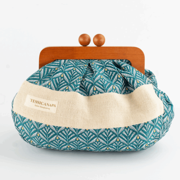 Maxi bag jaquard turchese