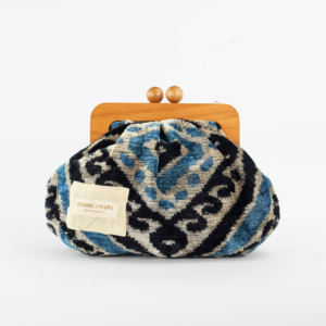 pochette maxi ikat blu e nera