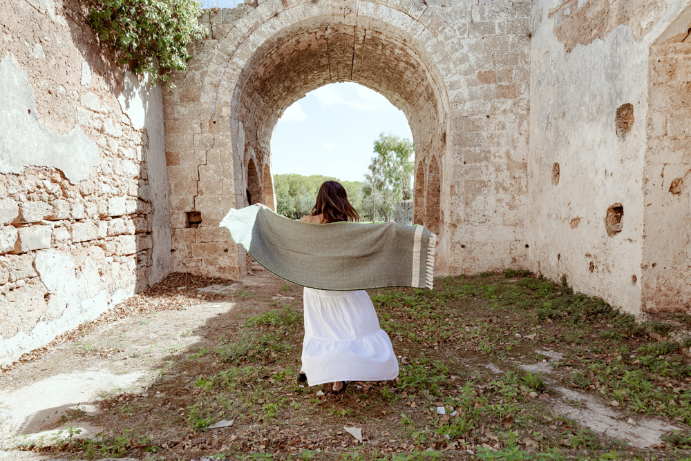 sciarpa in lana verde